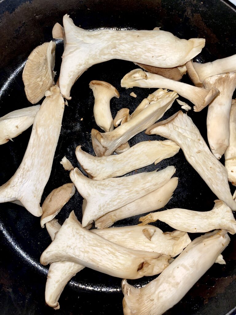 Fresh king trumpet mushrooms