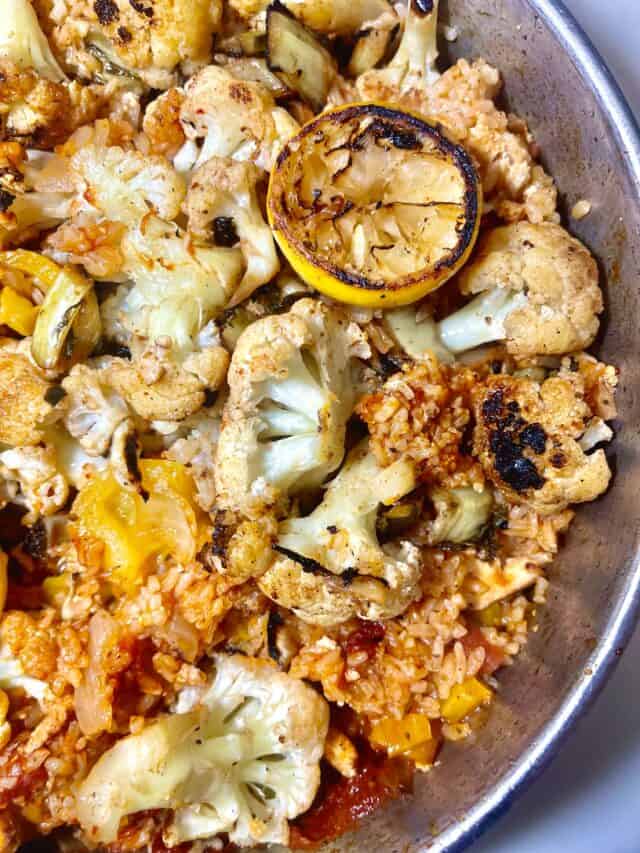 Mediterranean Tomato Rice with Lemon Cauliflower - Make Pure Thy Heart