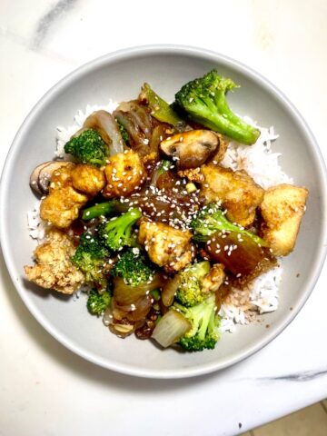 3 Ingredient Bachan's Tofu Rice Bowl