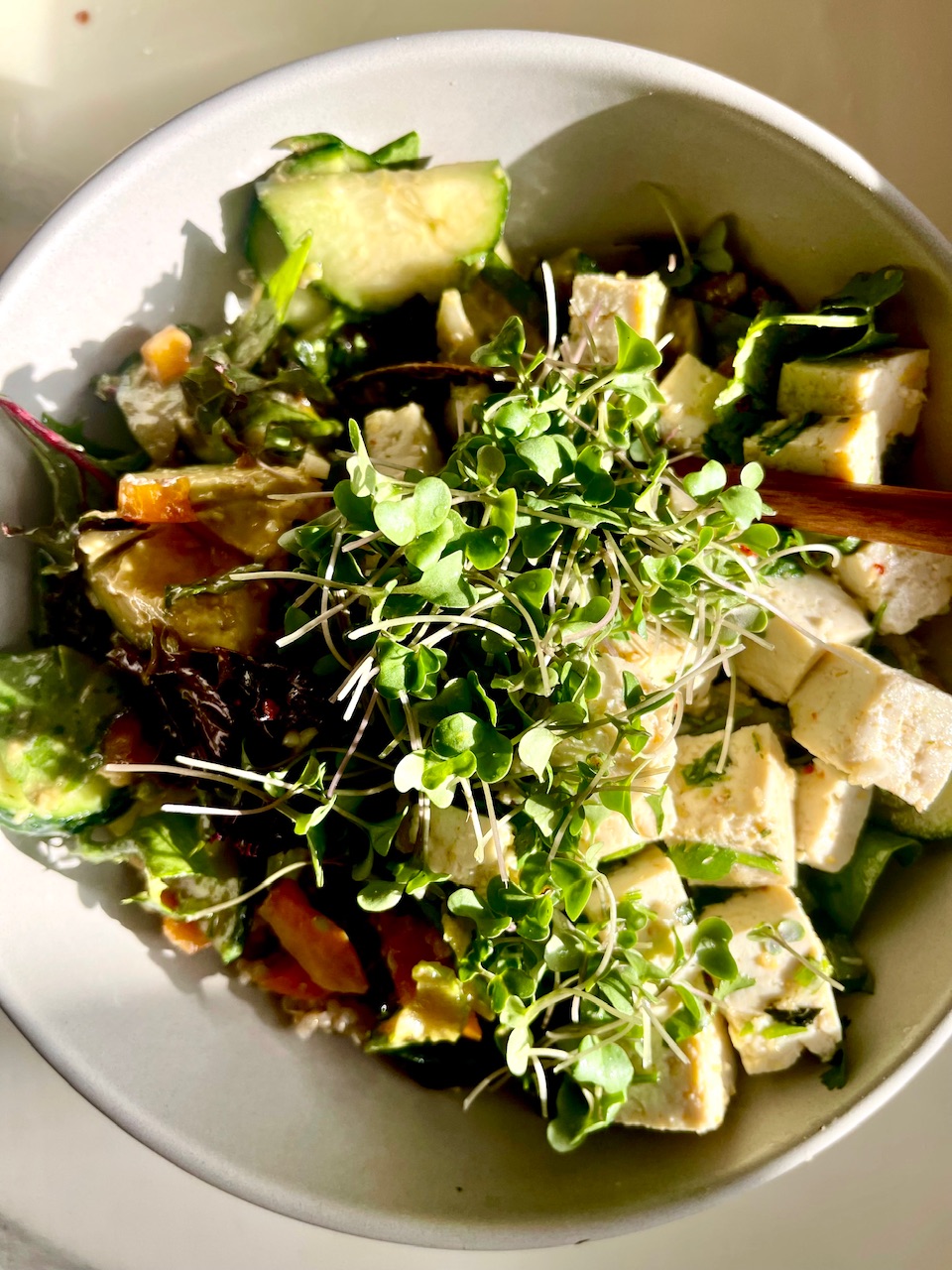 Garlicky Boiled Tofu Salad Recipe