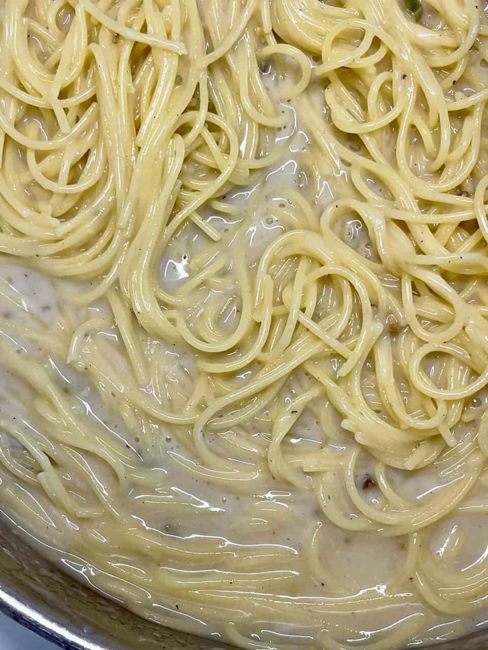Creamy vegan pasta with rich dairy-free sauce, perfect comfort food for a healthy lifestyle.