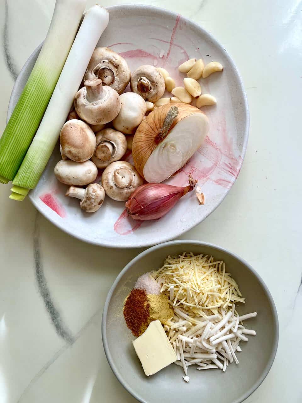 Fresh vegetables and cheese ingredients for healthy cooking and nourishing the body.