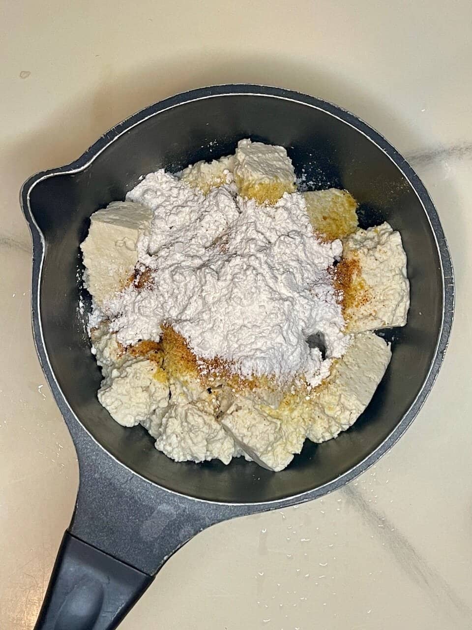 Flour, butter, and sugar in a mixing bowl for healthy baking recipes.
