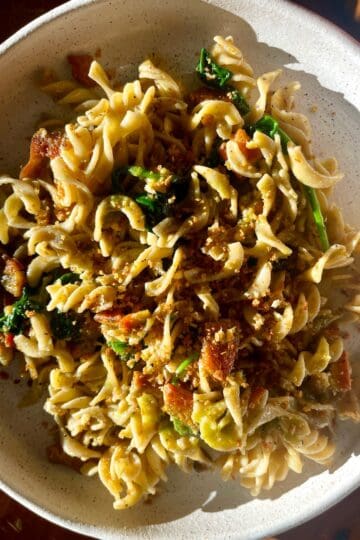 Easy Vegan Cashew Basil Pesto (Chickpea Fusili)